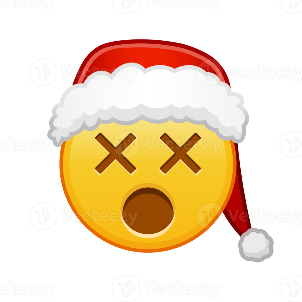 Christmas face with crossed-out eyes Large size of yellow emoji smile png