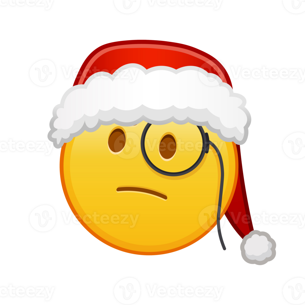 Christmas face with monocle Large size of yellow emoji smile png
