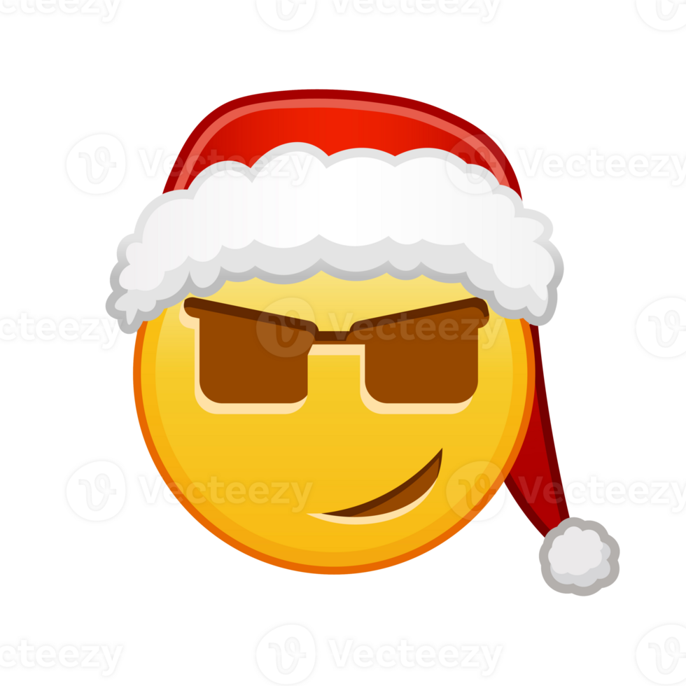 Christmas smiling face in sunglasses Large size of yellow emoji smile png