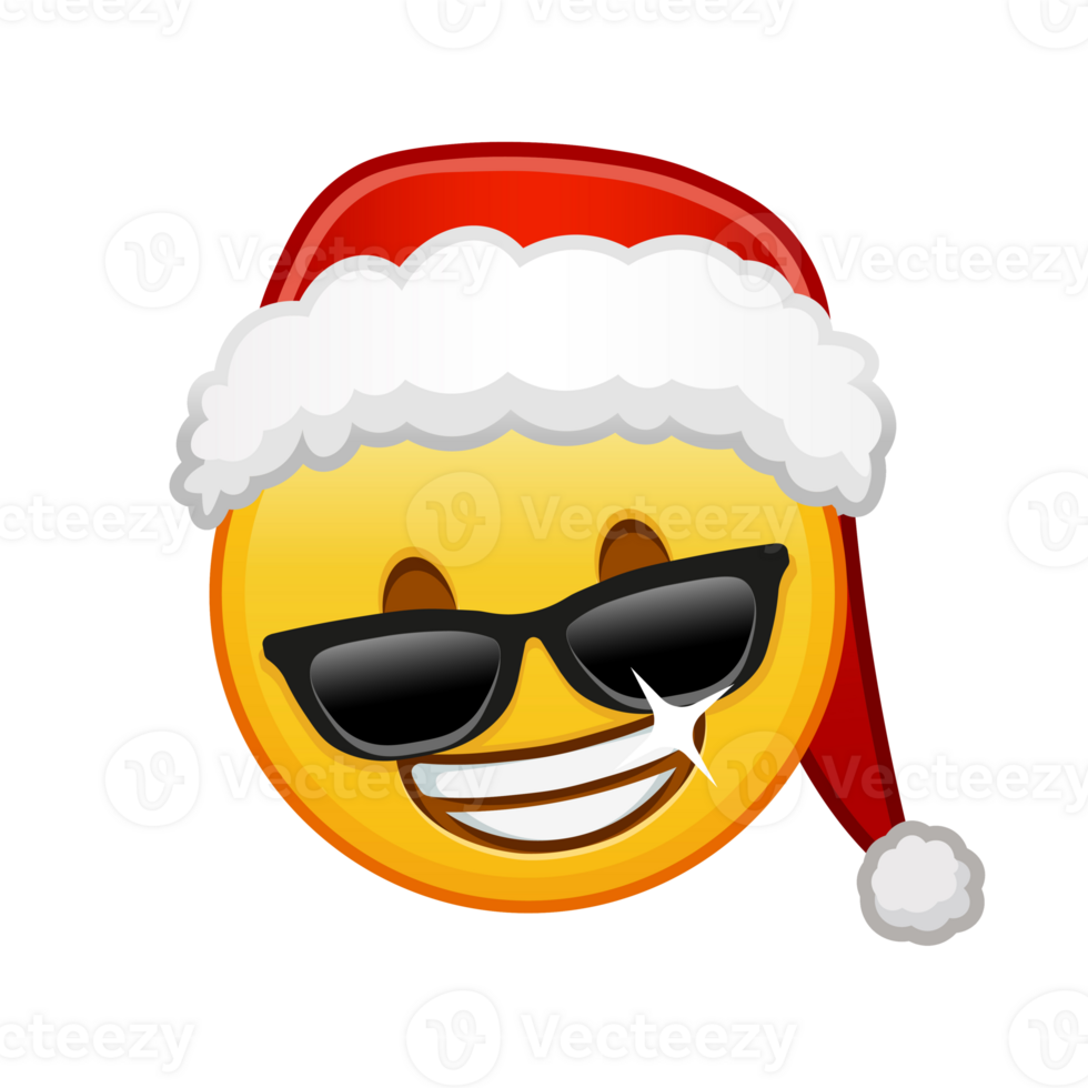 Christmas smiling face in sunglasses Large size of yellow emoji smile png