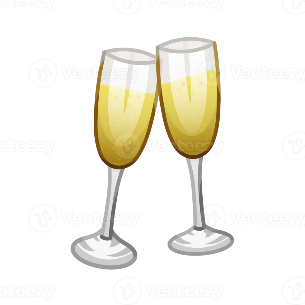 Clinking champagne glasses Large size icon of emoji cocktail png