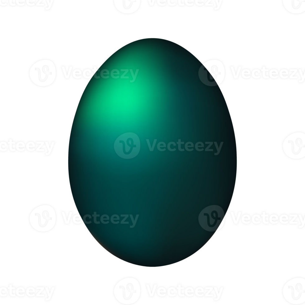 Dark green chicken egg for easter Realistic and volumetric egg png
