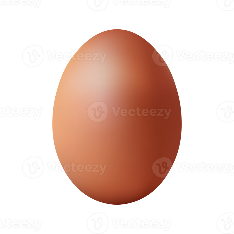 Dark brown chicken egg Realistic and volumetric egg for easter isolated on white background png