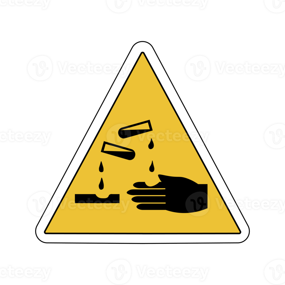 Contains acid Simple icon on product packaging and box png