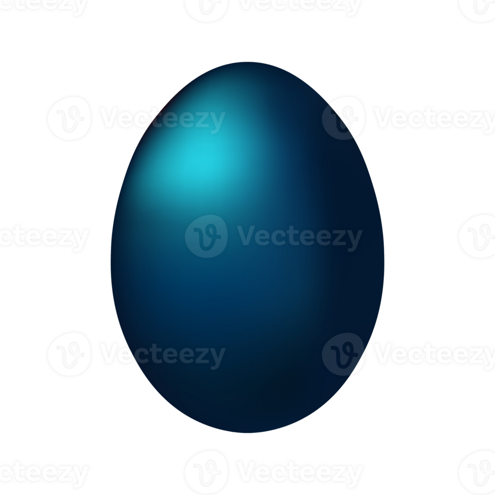 Dark blue chicken egg for easter Realistic and volumetric egg png