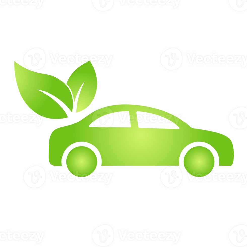Eco electrocar icon Zero emission vehicle Battery charging station sign png