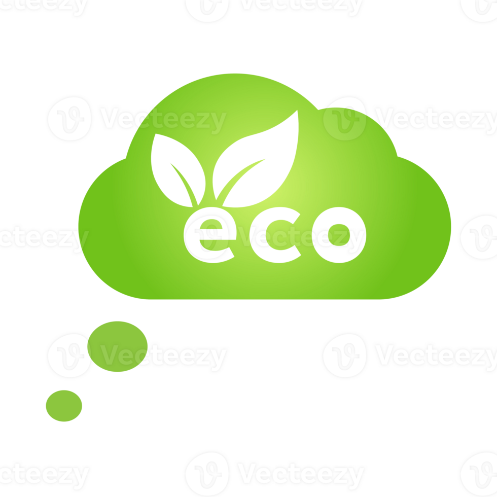 Eco green cloud speech bubble icon Bio nature green eco symbol for web and business png