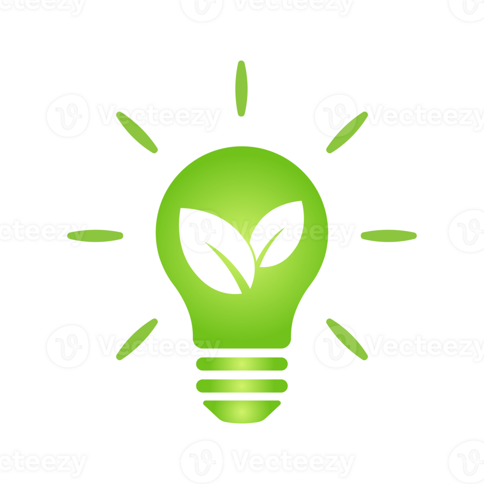 Eco green leaf icon in light bulb Bio nature green eco symbol for web and business png