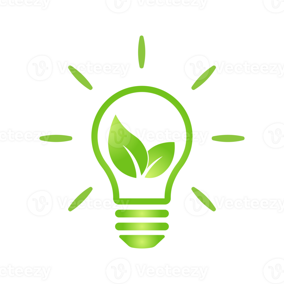Eco green leaf icon in light bulb Bio nature green eco symbol for web and business png
