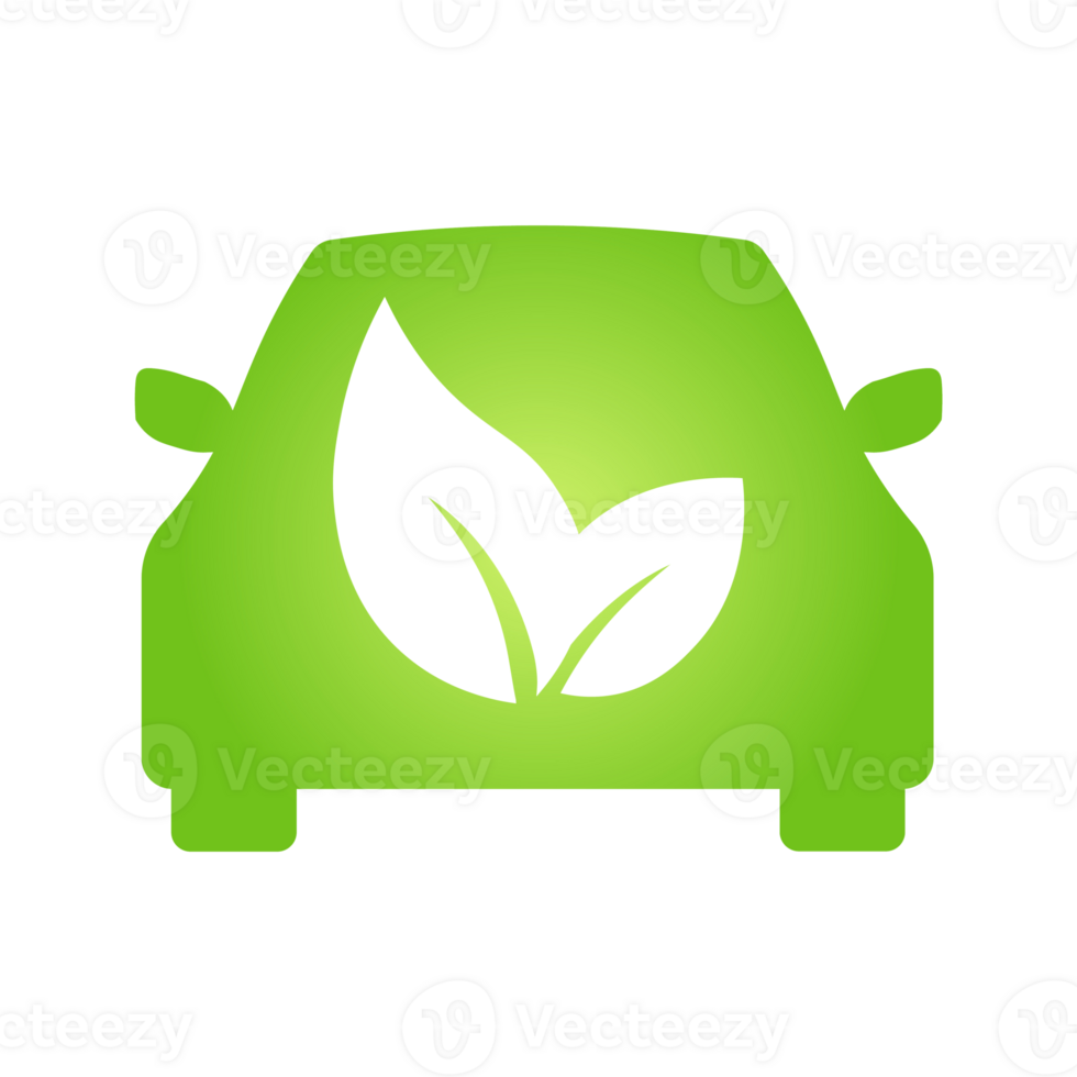 Eco electrocar icon Zero emission vehicle Battery charging station sign png
