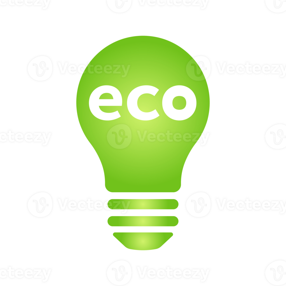 Eco green leaf icon in light bulb Bio nature green eco symbol for web and business png
