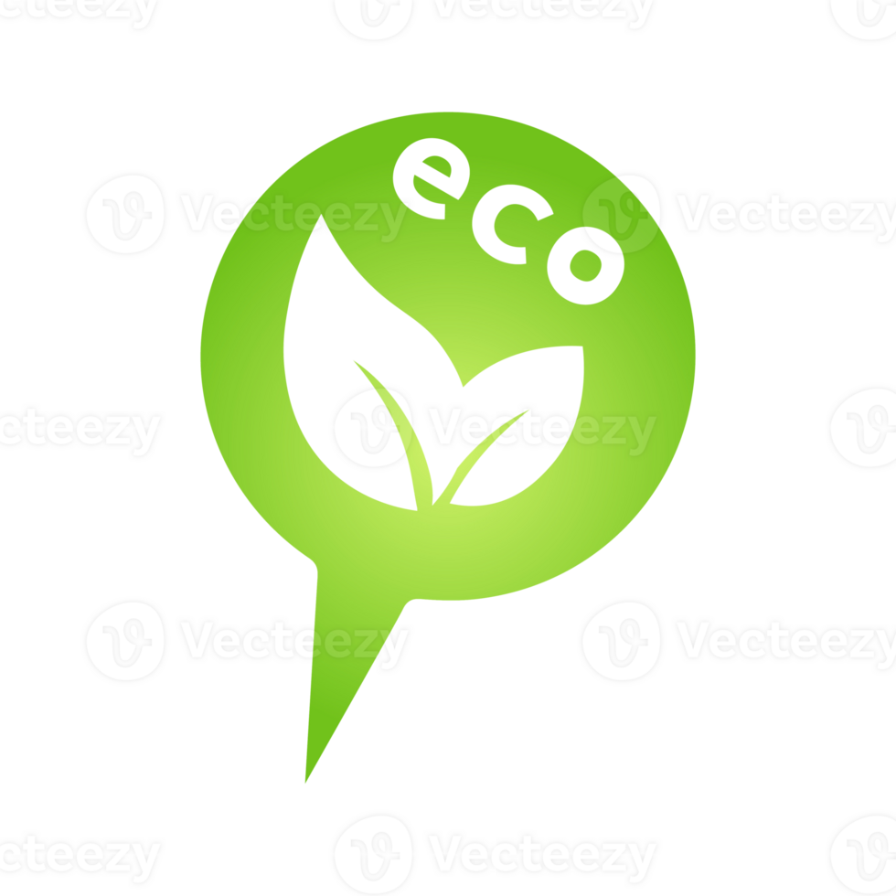 Eco green cloud speech bubble icon Bio nature green eco symbol for web and business png