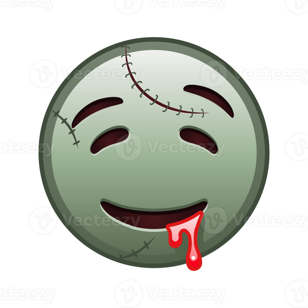 Drooling face Large size of zombie halloween emoji png