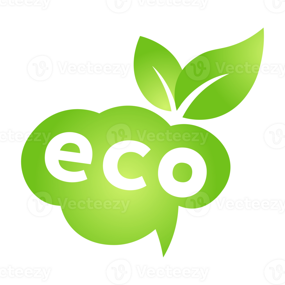 Eco green cloud speech bubble icon Bio nature green eco symbol for web and business png