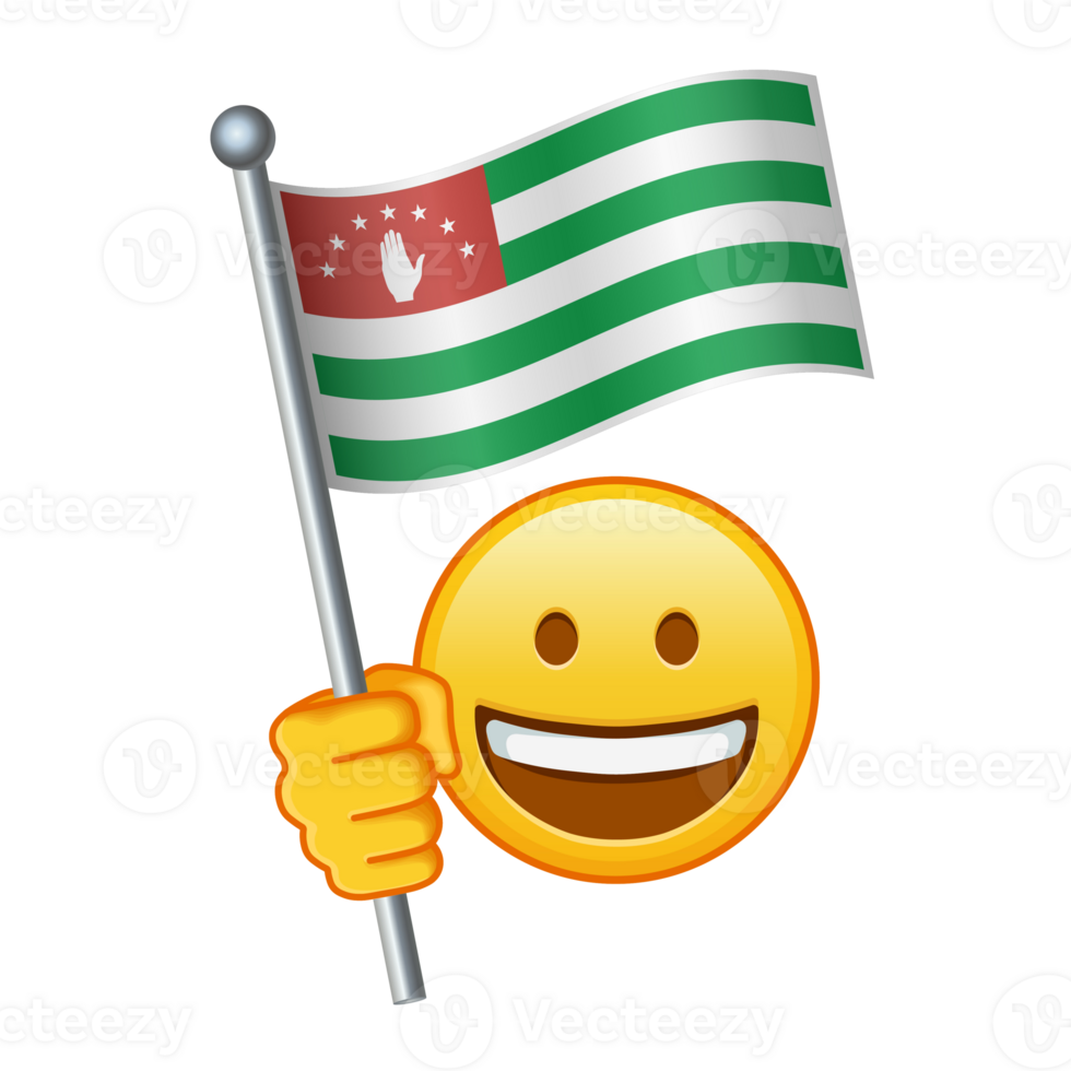 Emoji with Abkhazia flag Large size of yellow emoji smile png