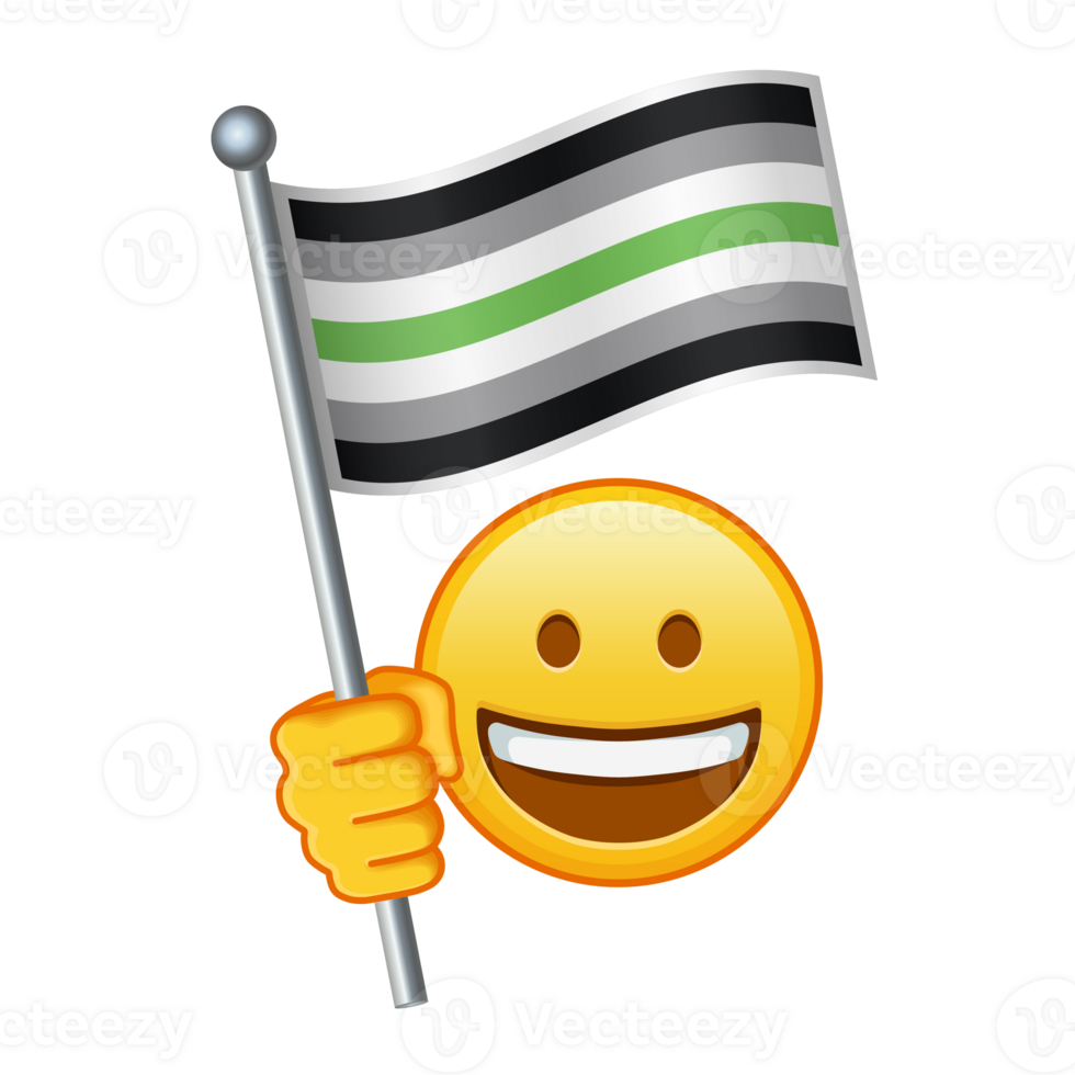 Emoji with Agender flag Large size of yellow emoji smile png