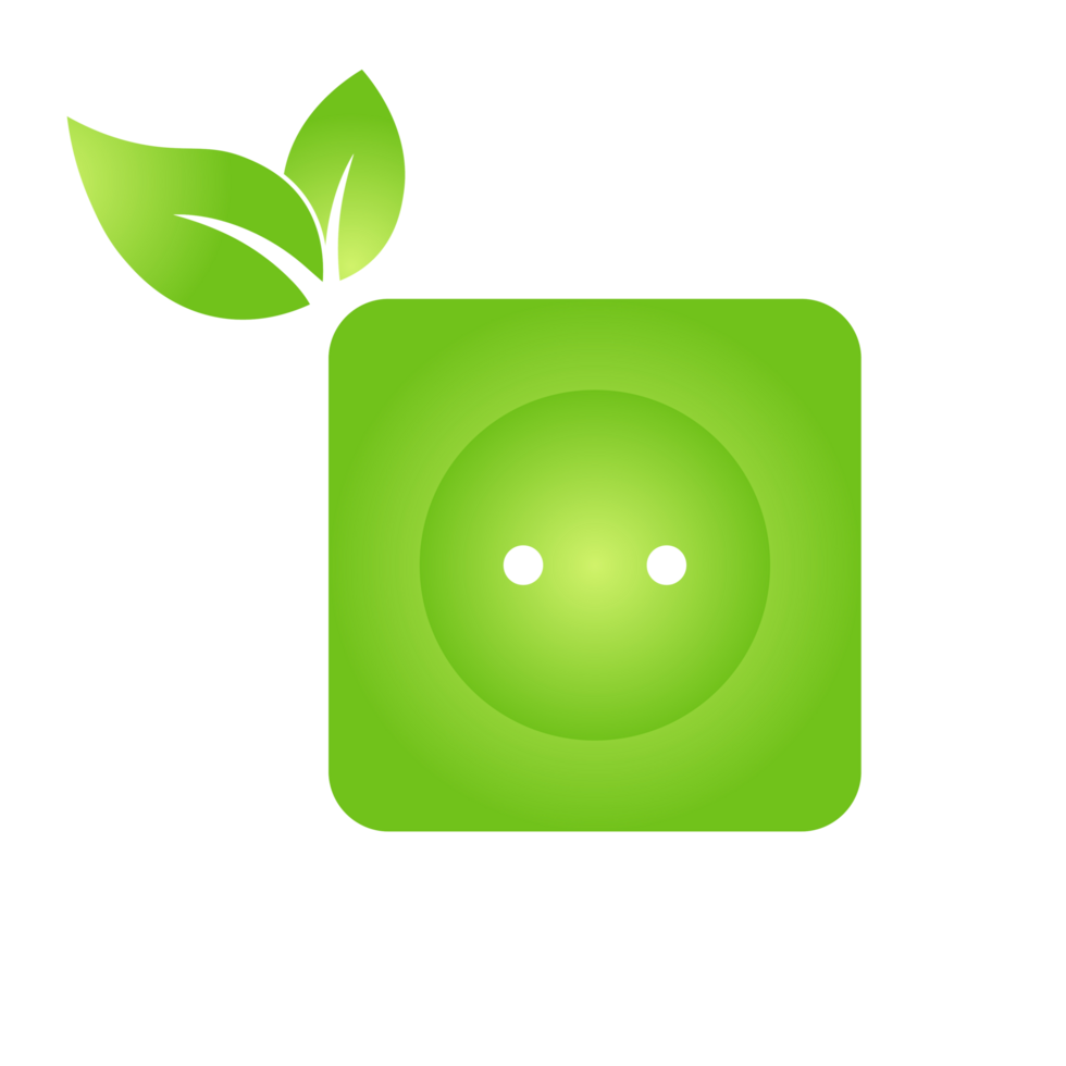Eco socket plug charging icon Bio nature green eco symbol for web and business png