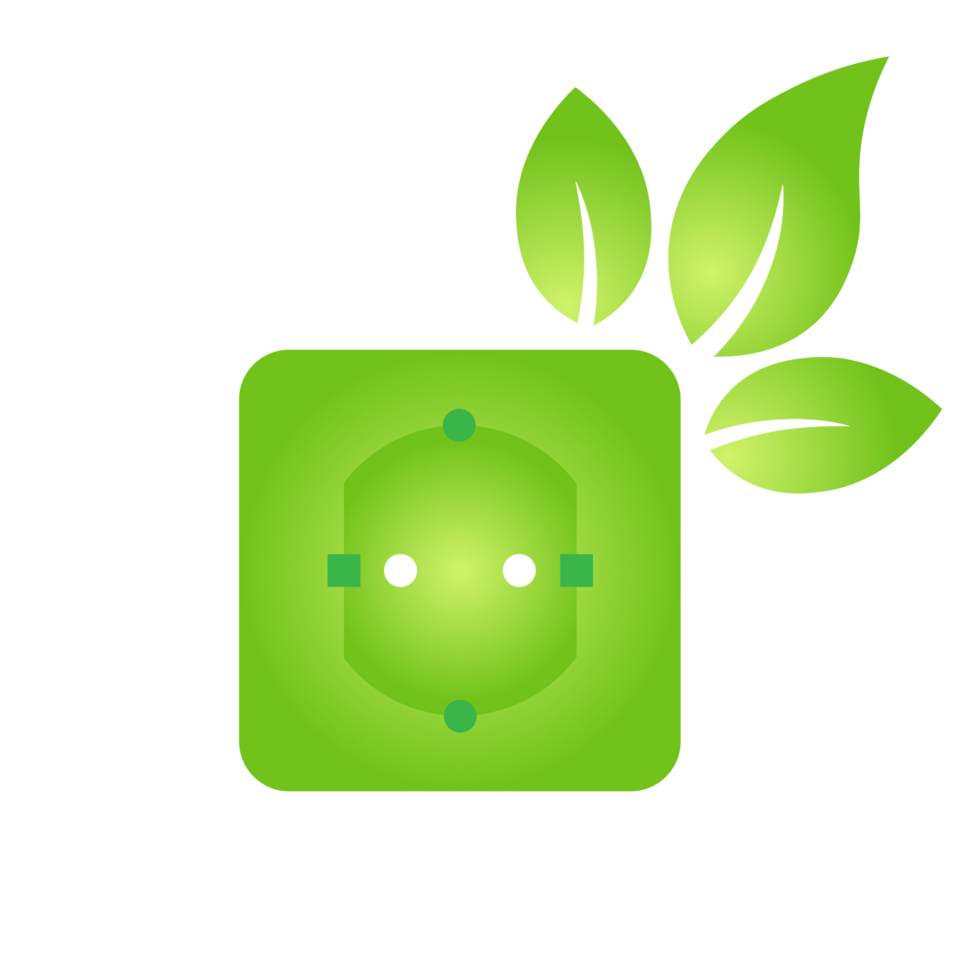 Eco socket plug charging icon Bio nature green eco symbol for web and business png