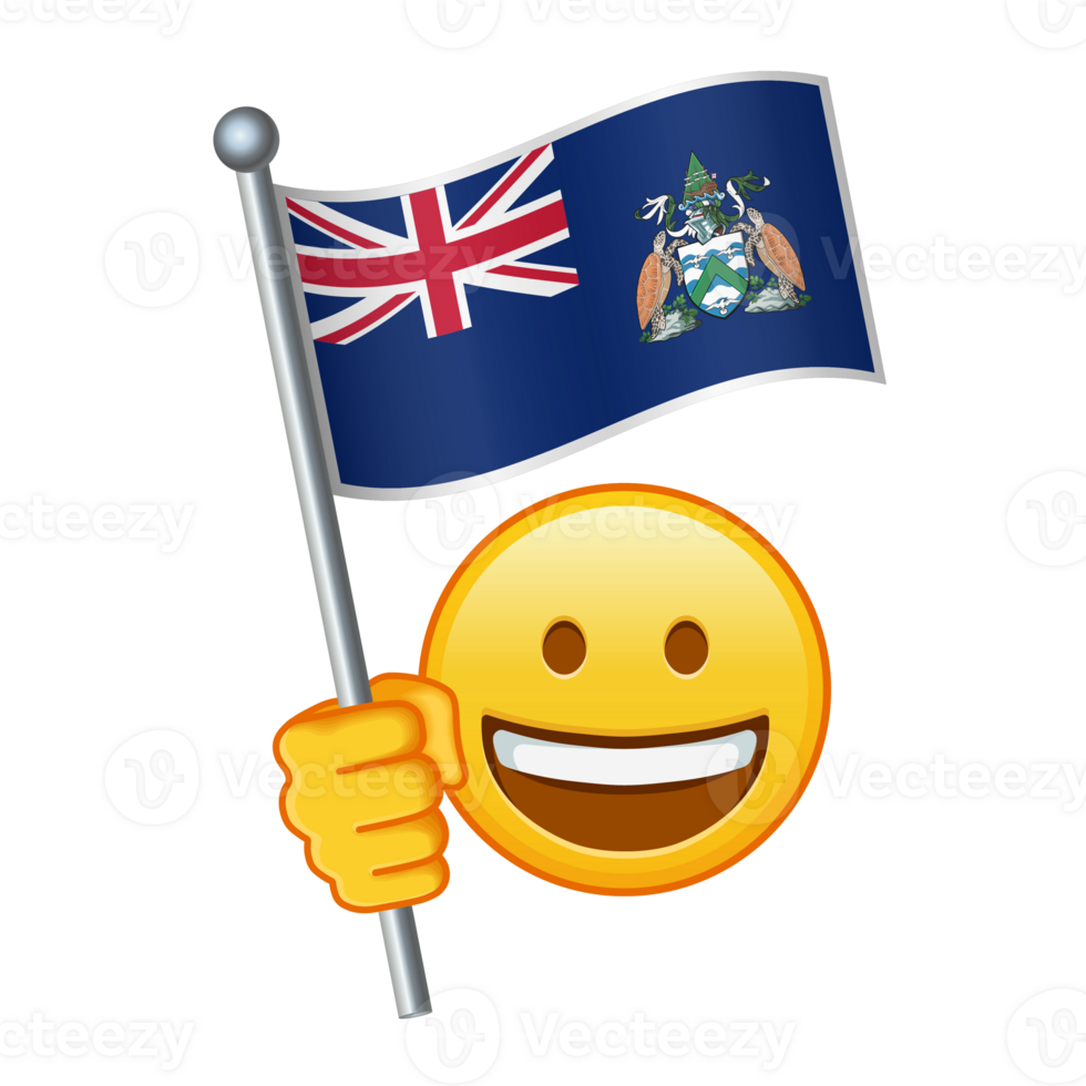 Emoji with Ascension flag Large size of yellow emoji smile png