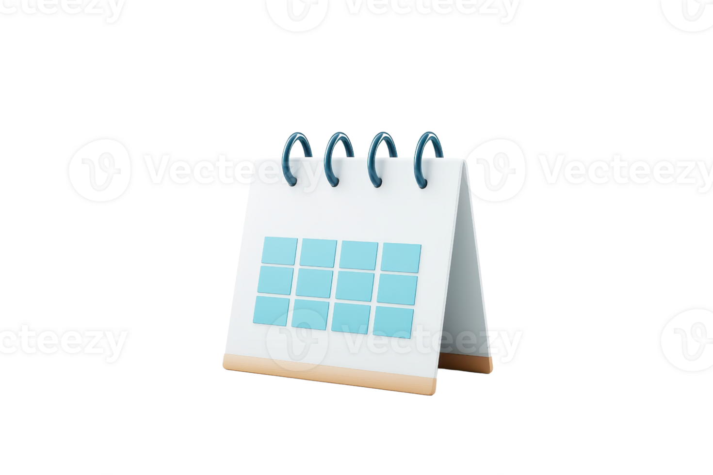 A tabletop calendar featuring a blue square grid design, designed for easy date viewing and organization. png