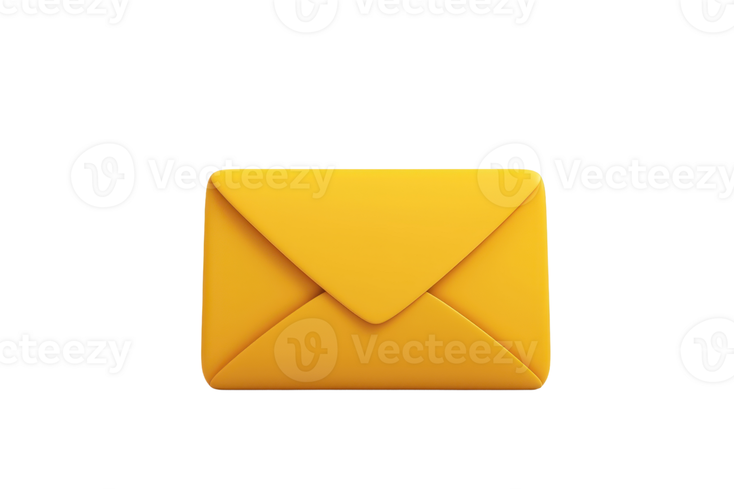 A vibrant yellow envelope with a classic triangular flap design, representing communication and mail delivery. png