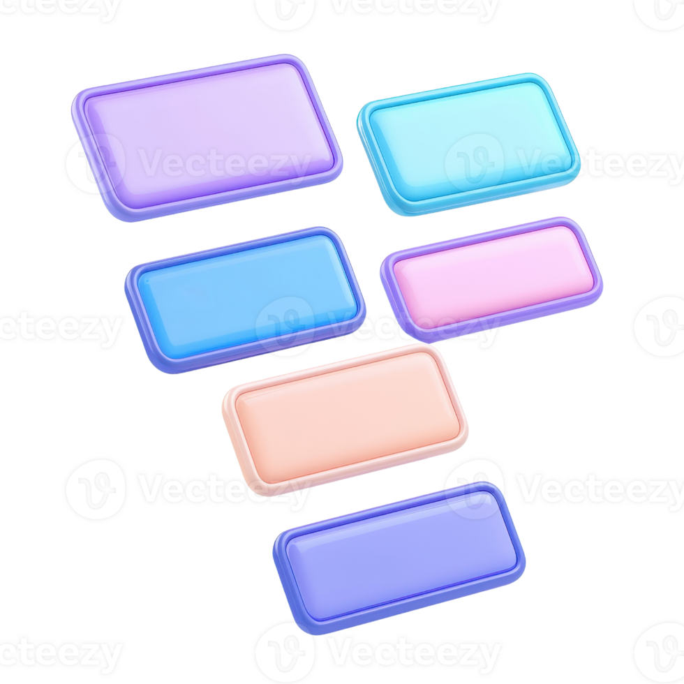 A collection of colorful, rectangular containers arranged in a visually appealing layout. png