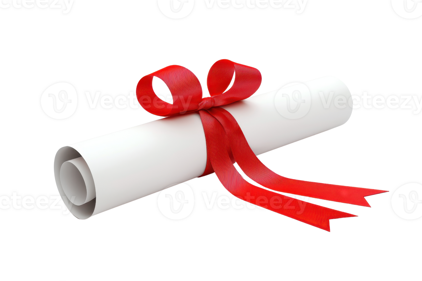 A rolled certificate tied with a red ribbon, symbolizing achievement or celebration. png