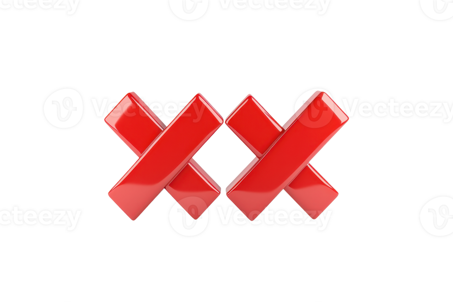 A pair of bold, red X shapes intersecting to create a striking visual impact. png