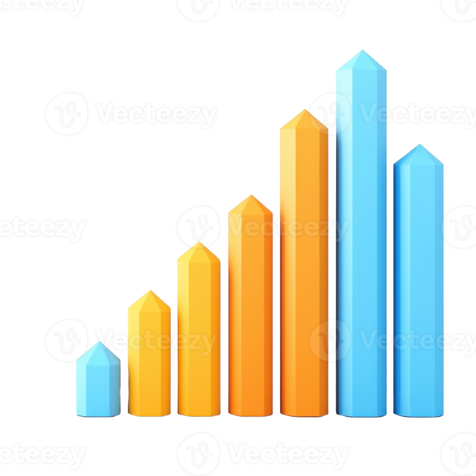 A colorful bar chart displaying varying heights, illustrating growth and comparison among different categories. png