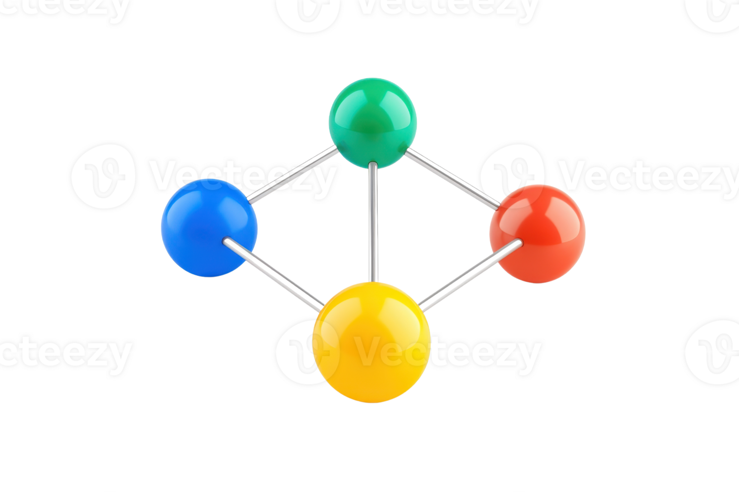A colorful molecular model featuring four spheres connected by rods, representing atoms and their bonds in a scientific context. png