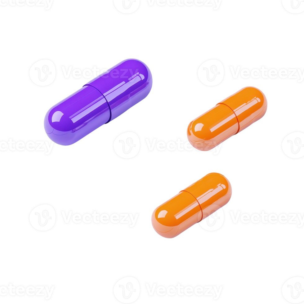Colorful capsules in various sizes, showcasing a vibrant design with a shiny surface. png