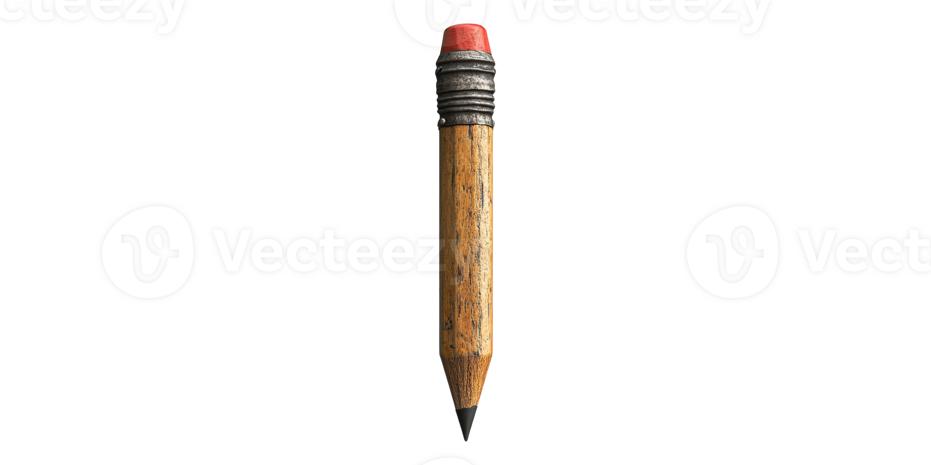 Wooden Pencil with Eraser Isolated on Transparent Background png