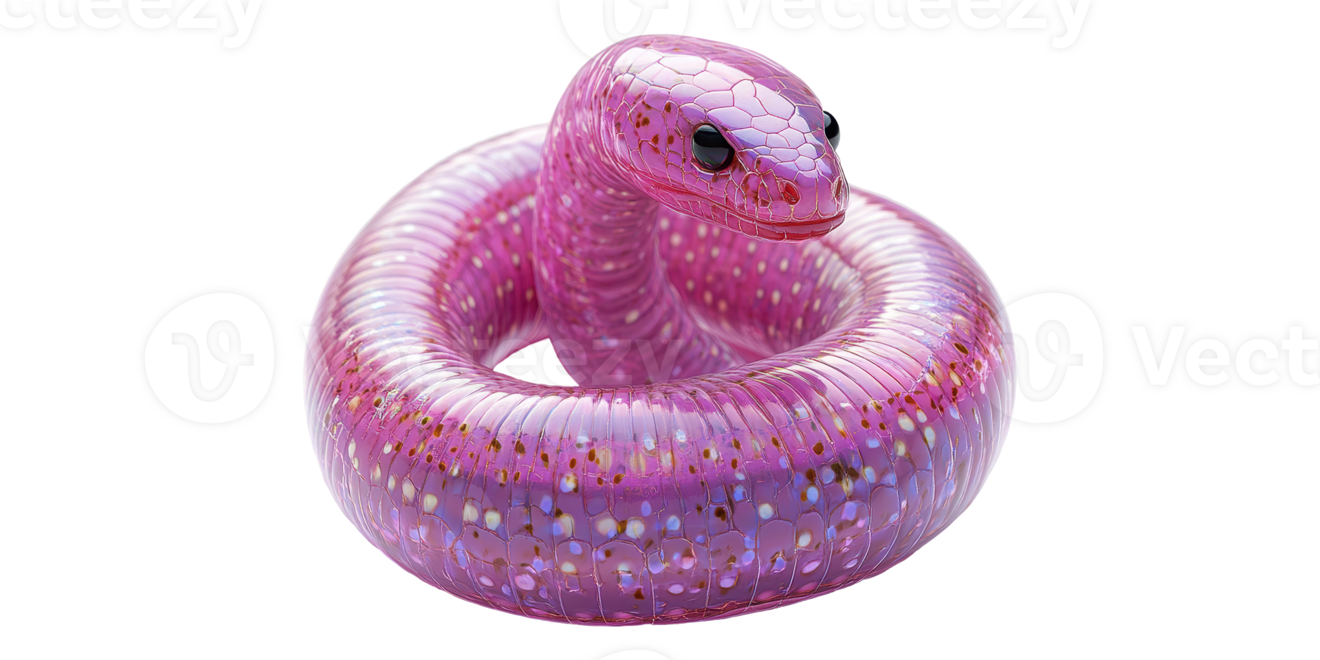 Pink Glitter Snake Toy Isolated on Transparent Background png