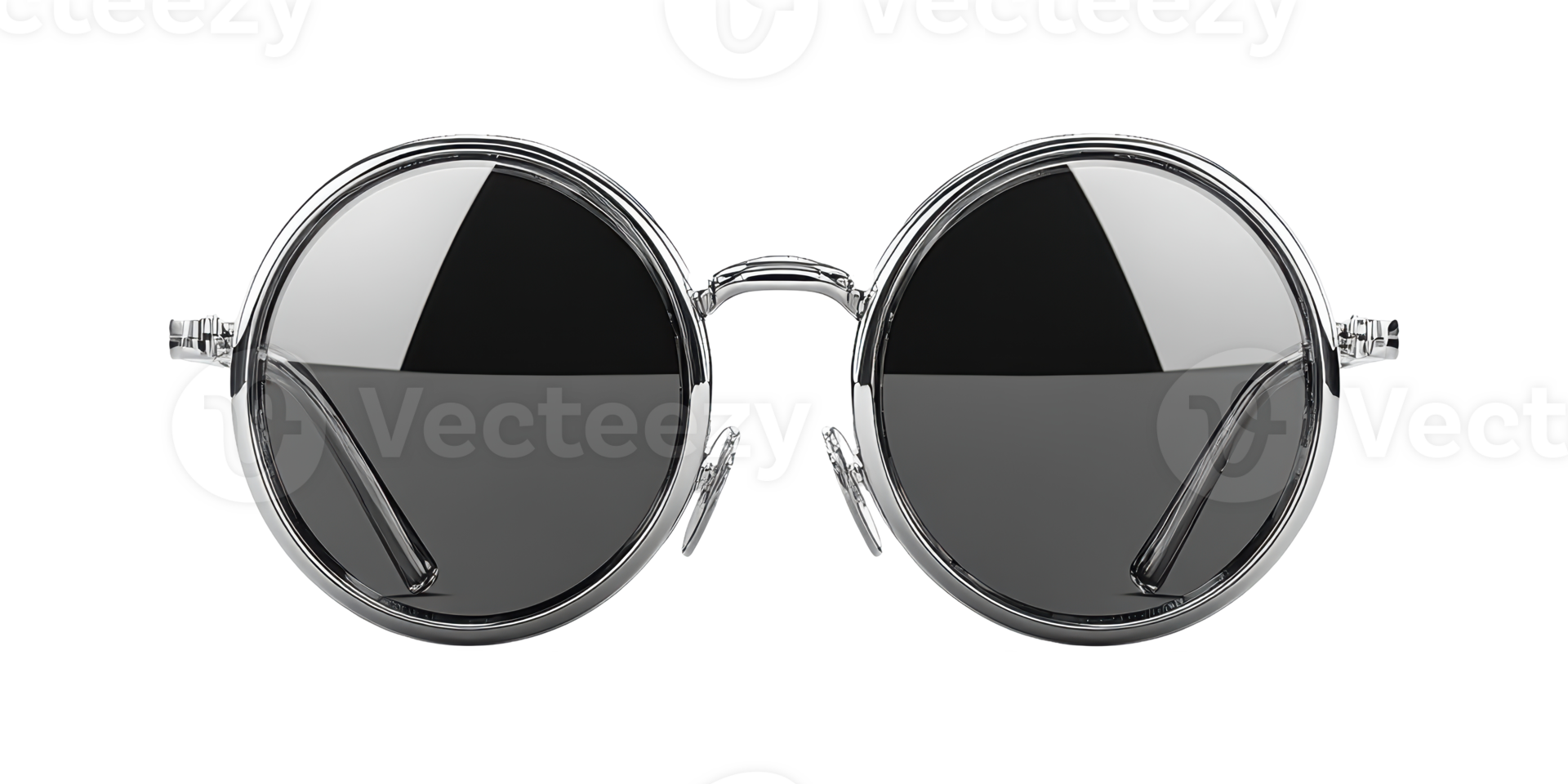 Round Black Sunglasses Isolated on Transparent Background png