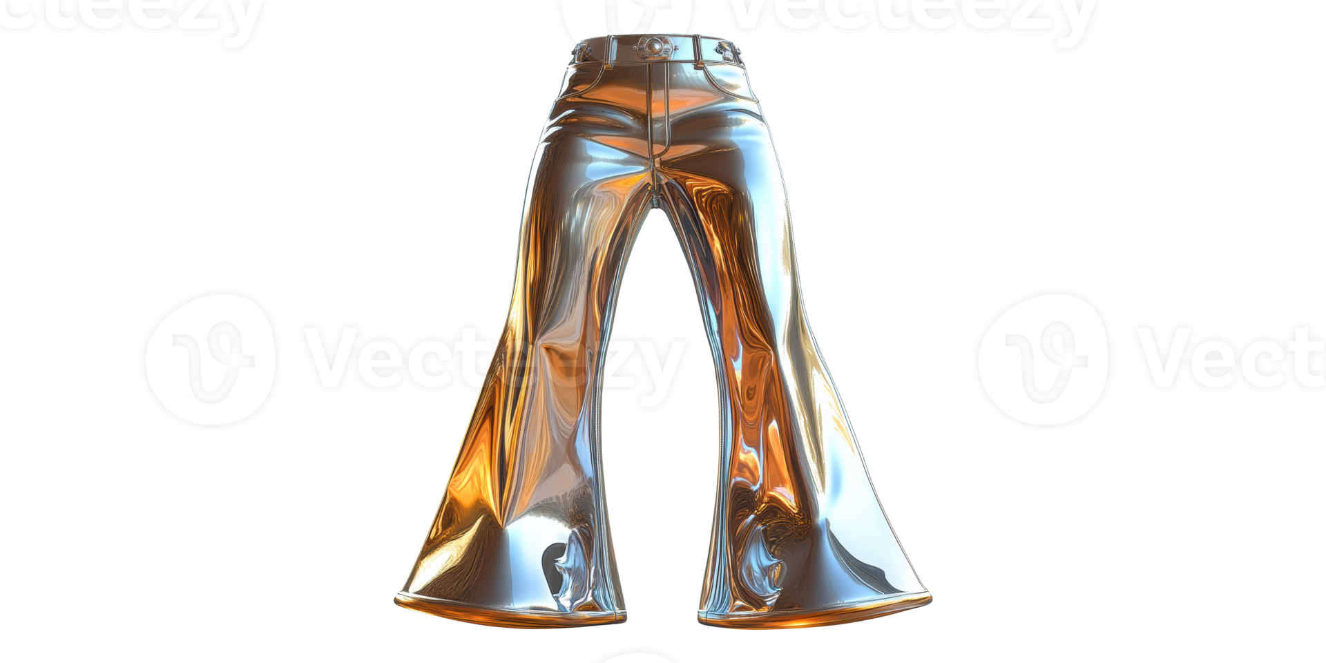 Shiny Gold Metallic Pants Isolated on Transparent Background png
