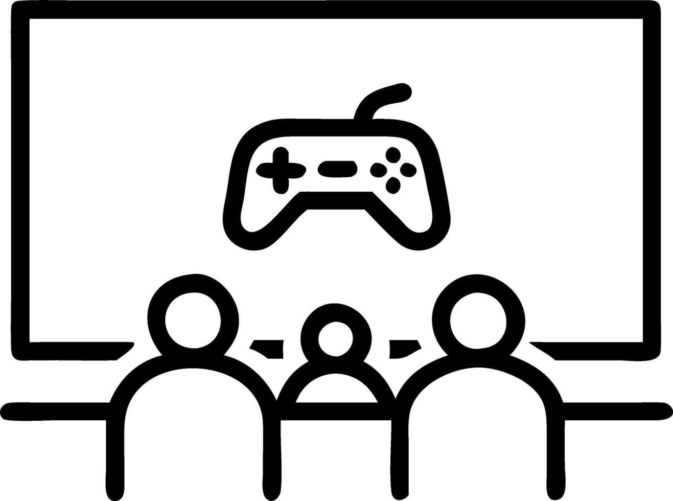 Family playing games on a large TV candid shot with copy space vector