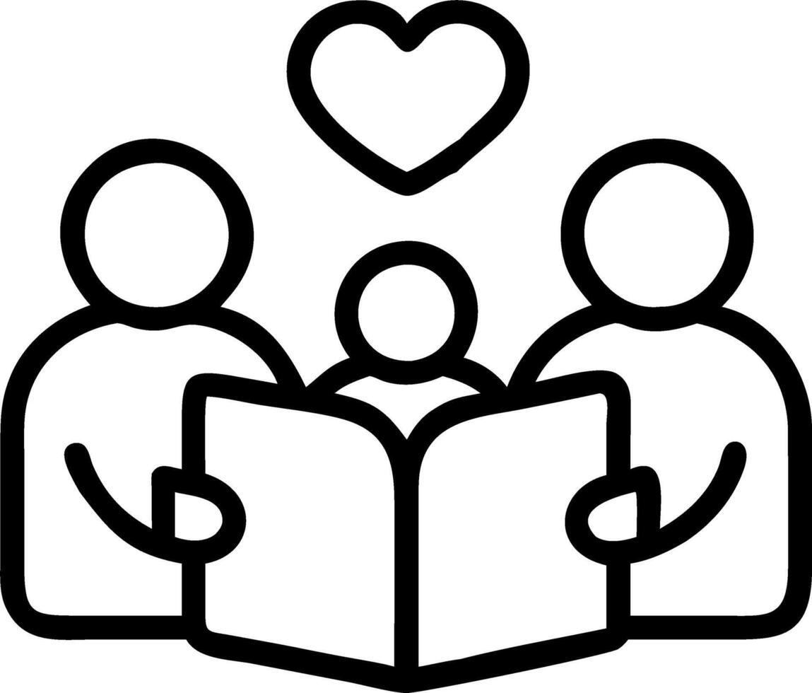 Family reading bedtime stories candid shot with copy space vector