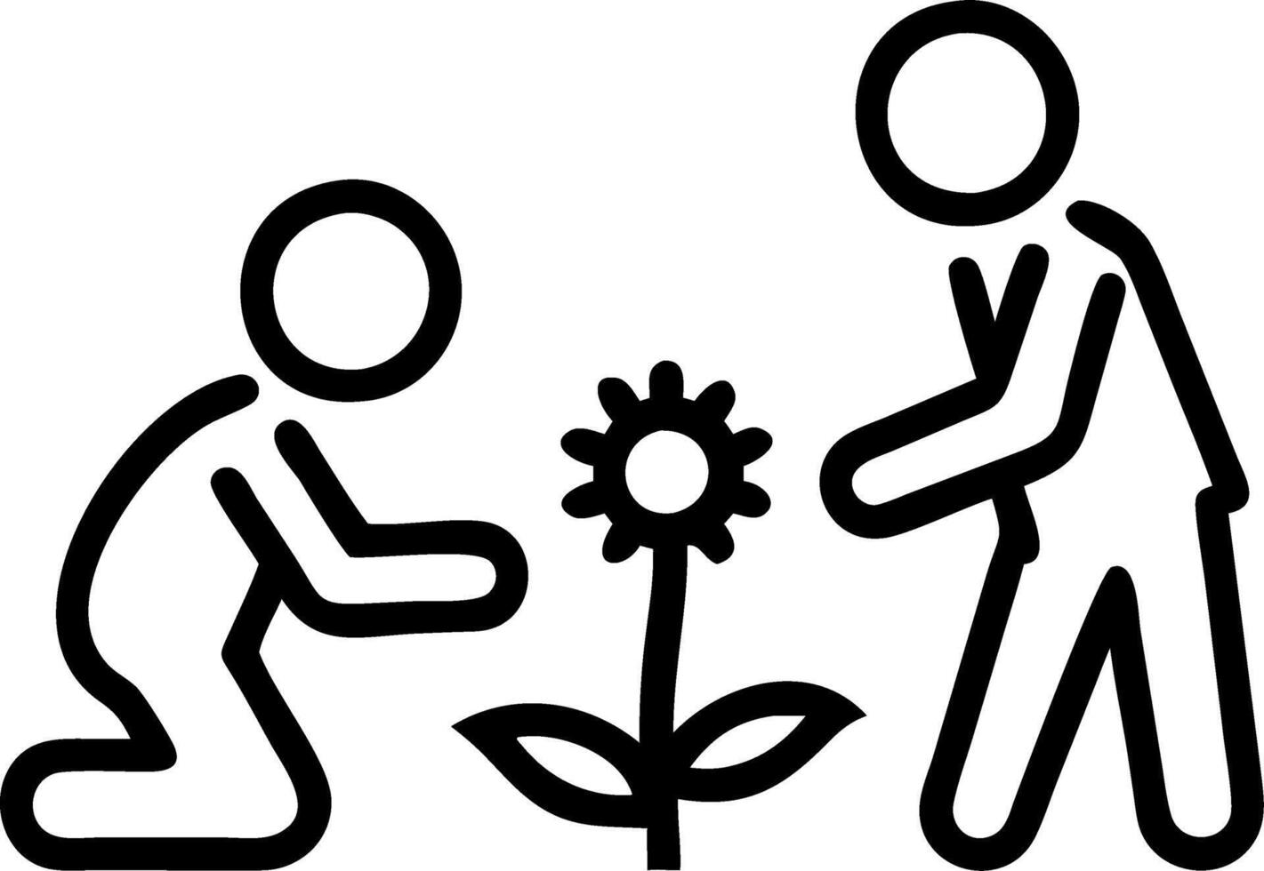 Family planting a garden candid shot with copy space vector