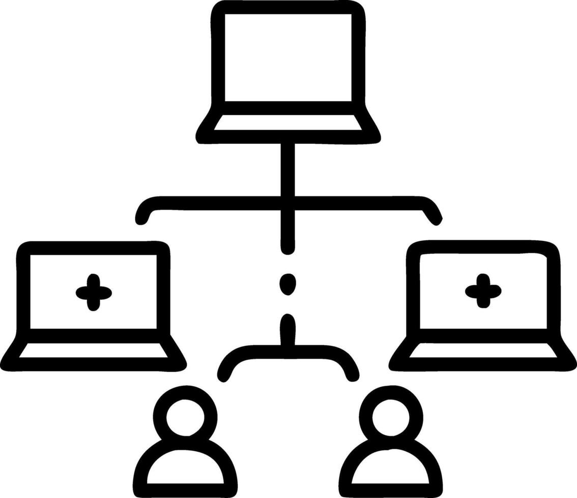 Diverse team using flowcharts and laptops in an organized brainstorming session with bokeh digital art background and copy space vector