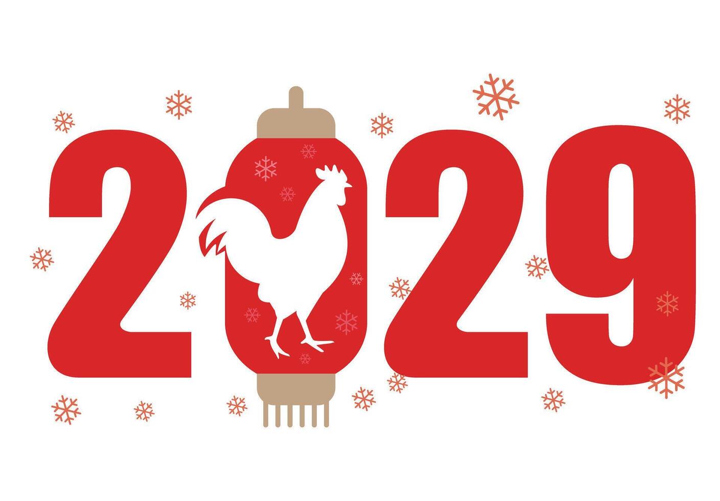 symbol of rooster 2029 on the Chinese calendar, illustration vector