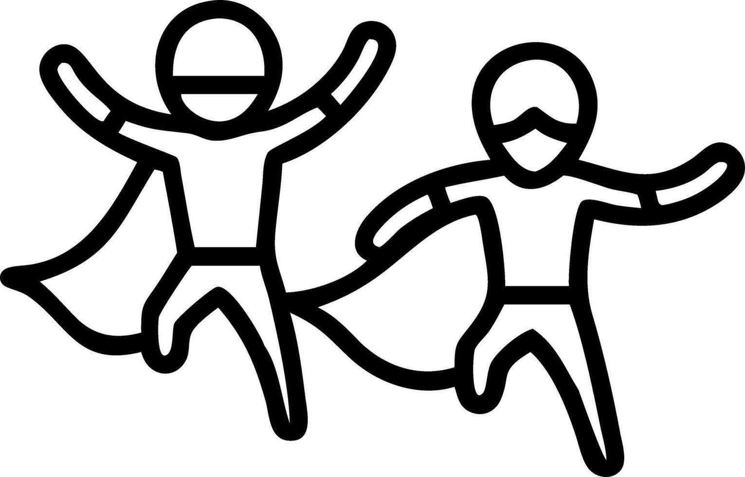 Children dressed as superheroes playing in a sunny park with soft abstract background and copy space vector