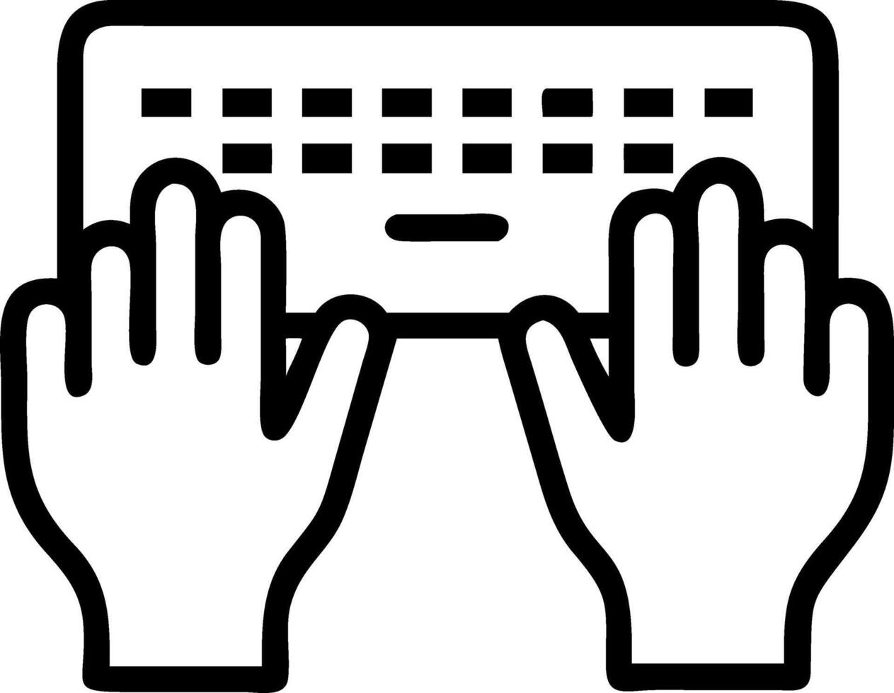 Close up of Diverse Hands Typing on Modern Keyboard with Bokeh Background vector