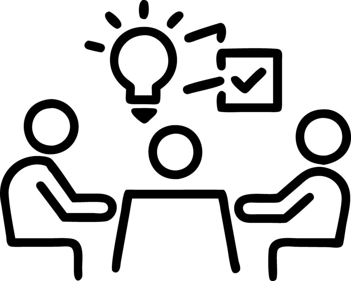 Candid Team Brainstorming Around a Table vector