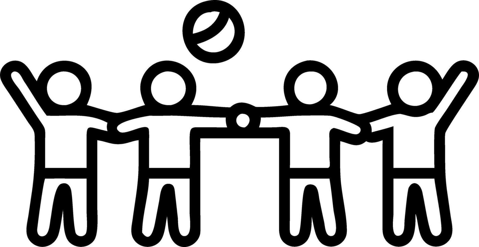 Children acting as lifeguards organizing a beach volleyball game with a macro close up and copy space vector
