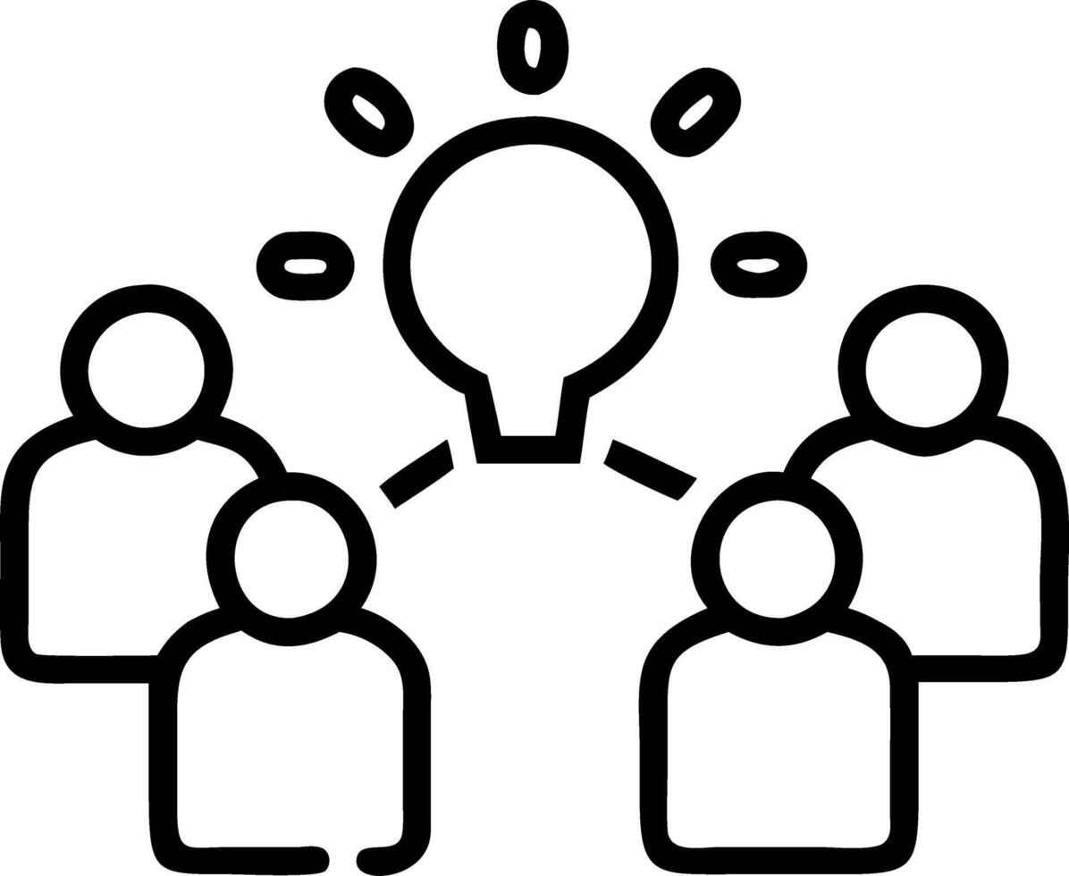 Candid Group Engaged in a Creative Workshop vector