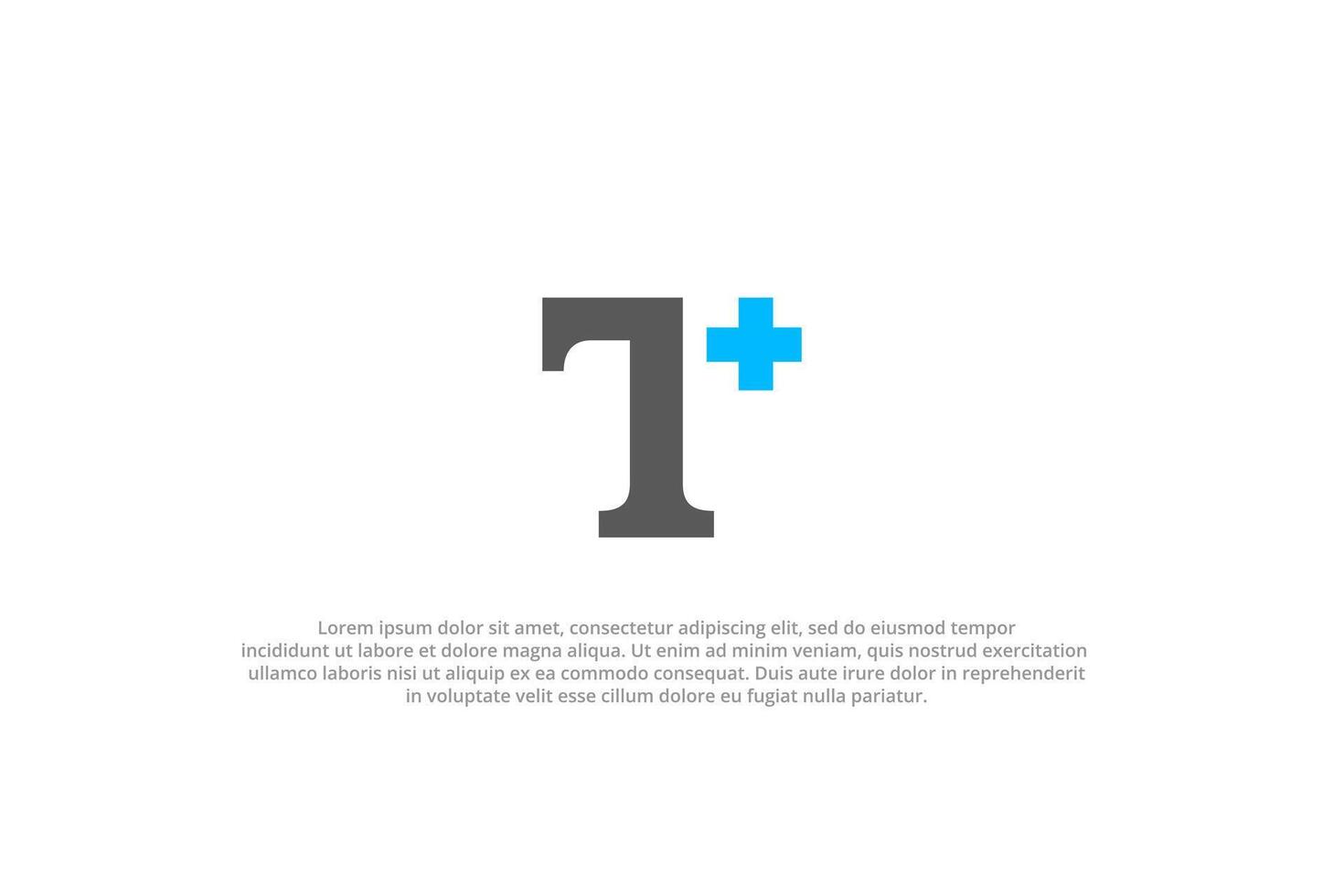 half letter t with plus hospital icon symbol logo vector
