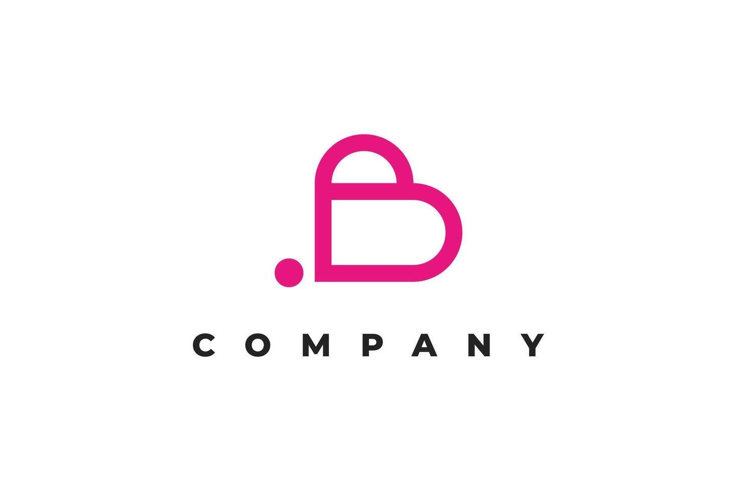letter b butterfly and heart logo vector