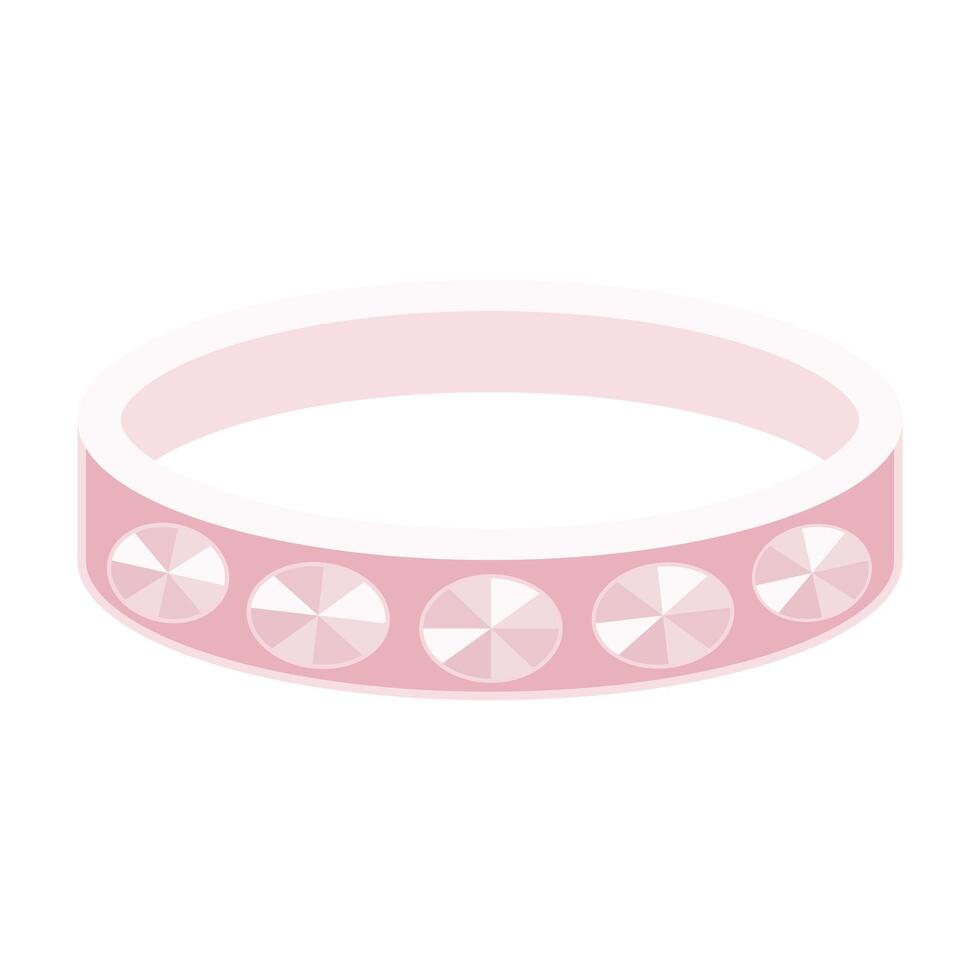 Pink Bracelet with Circular Gems Design vector