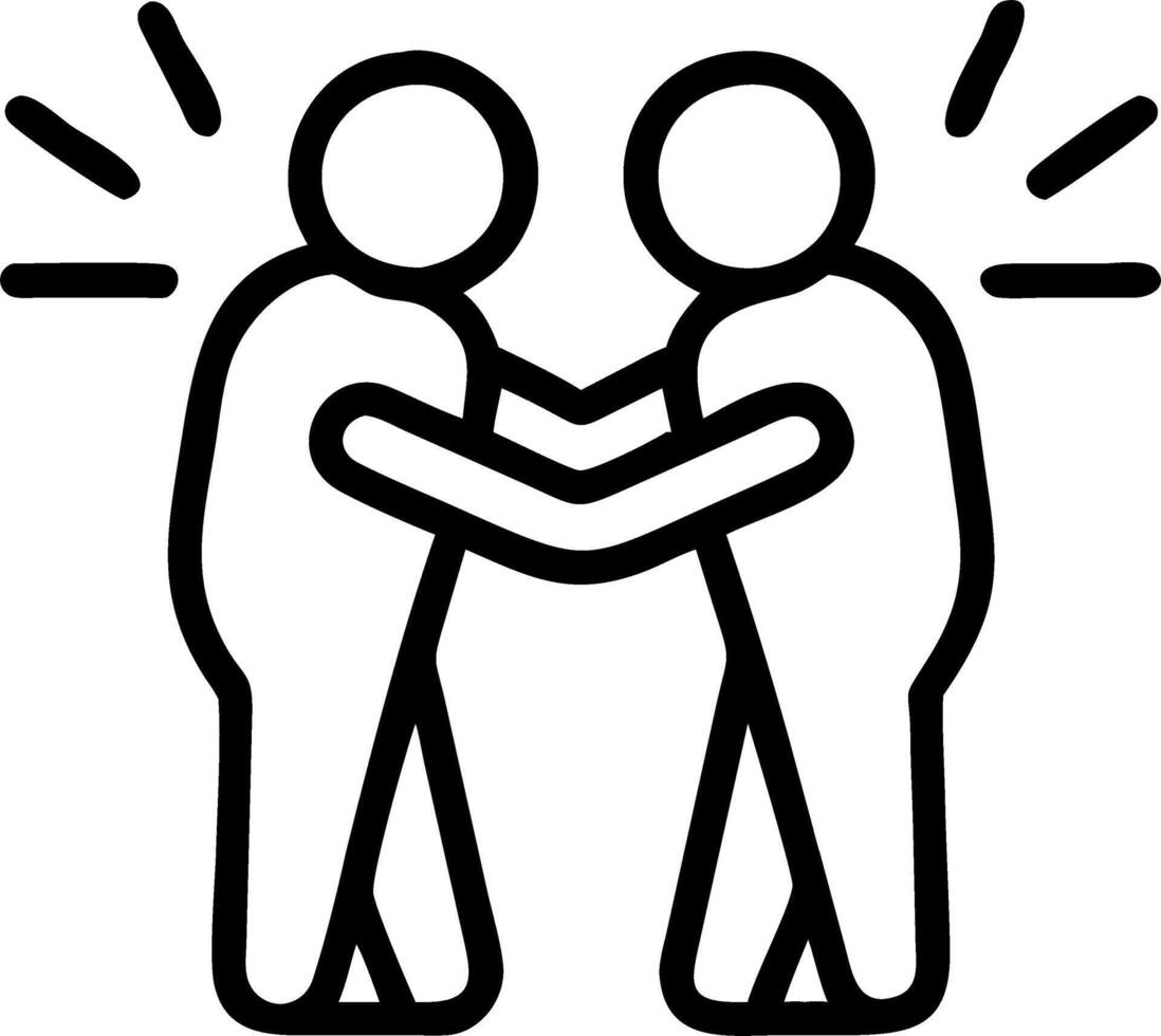 Abstract digital art of two friends supporting each other emotionally vector