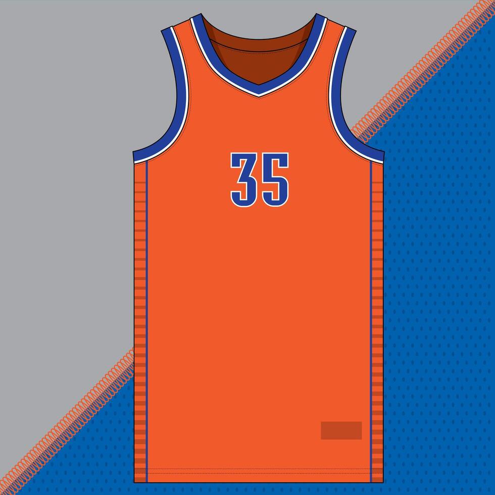 orange basketball jersey uniform vector